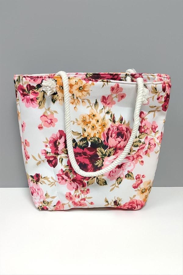 Avior Collection Gül Desenli Plaj Çantası - Image 1