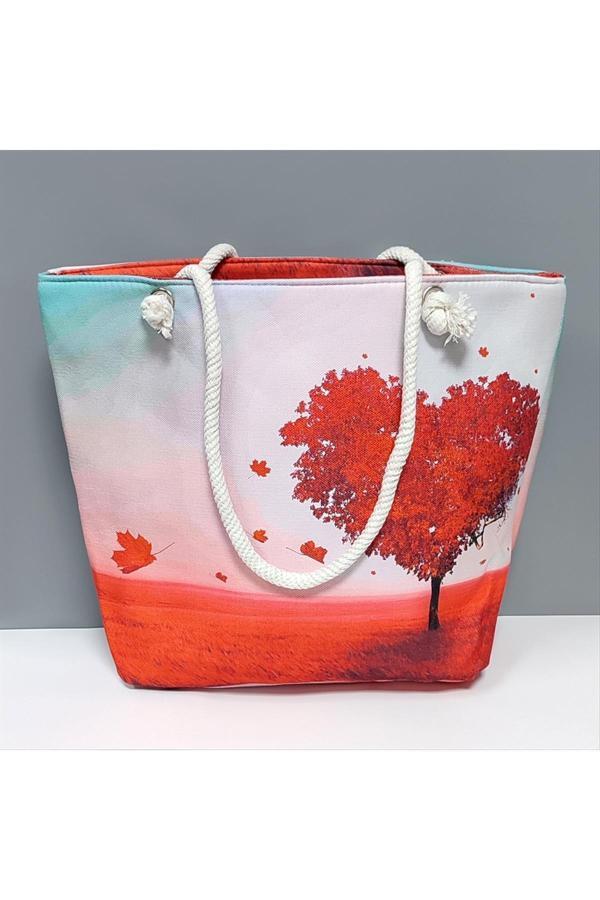 Avior Collection Kalp Desenli Plaj Çantası - Image 1