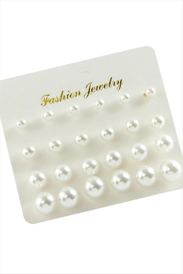 Avior Collection Kartlı İnci Küpe 24 Adet - Image 1