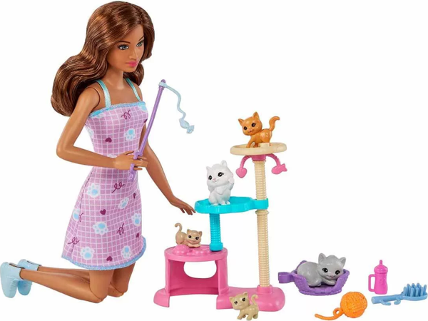 Barbie ve Yavru Kedileri Oyun Seti HHB70 Kız Erkek Çocuk Oyuncak Eğitici Oyuncaklar - Image 1