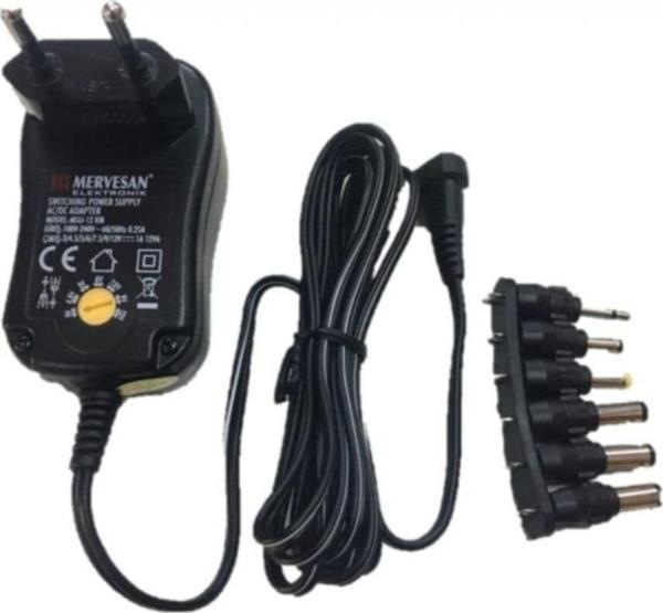 Mervesan Mt-U-12Km 3-12V 1A L Jaklı Ayarlı Adaptör - Image 1
