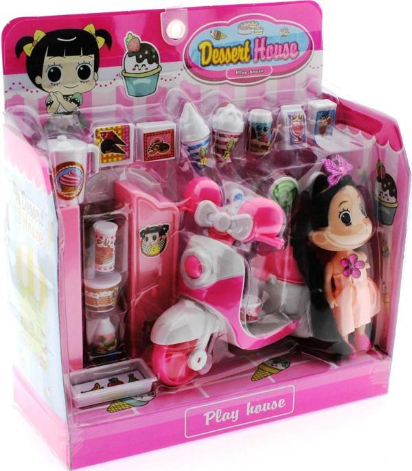 Vespalı Dondurmacı Kız Oyun Seti Kız Erkek Çocuk Oyuncak Eğitici Oyuncaklar - Image 1