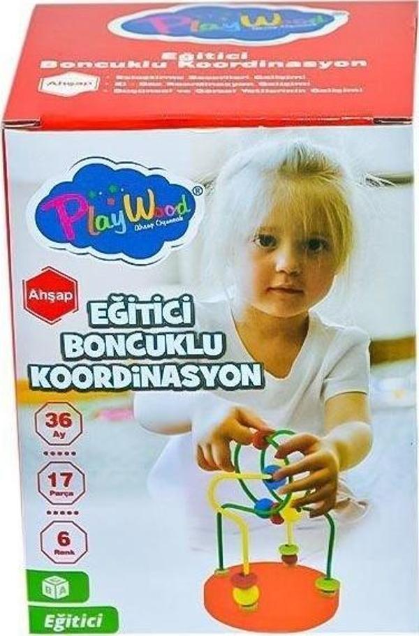 ONY-394 Ahşap Kutuda Mini Boncuklu Koordinasyon - Onyıl Oyuncak Kız Erkek Çocuk Oyuncak Eğitici Oyun - Image 1