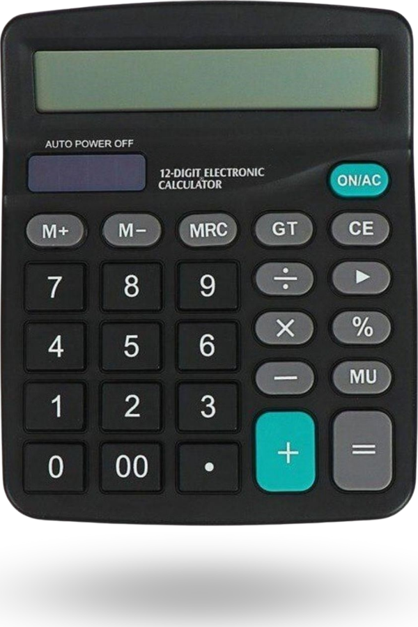 Büro Ev Ofis için Pilli 12 Haneli Geniş LCD Ekran Masaüstü Hesap Makinesi - Image 1