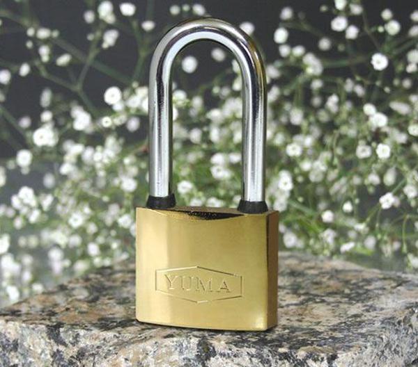 Büro İşyeri Ev Bahçe Kapı Kepenk için 50CM Sarı Kaplı Döküm Asma Kilit - Image 1