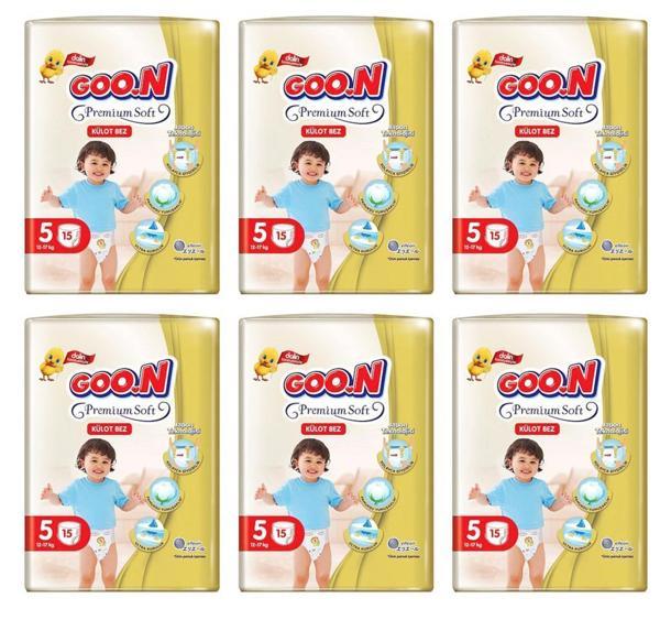 Goon Premium Soft Külot Bebek Bezi (5 Beden) 12-17 Kg | 15x6 Paket - Image 1