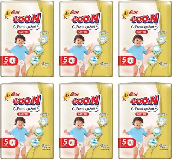 Goon Premium Soft Külot Bebek Bezi (5 Beden) 12-17 Kg | 15x6 Paket - Image 1