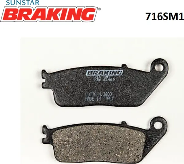 Braking 716Sm1 2012-2018 Suzuki GW 250F Uyumlu Ön Fren Balatası Yarı Metalik Balata - Image 1