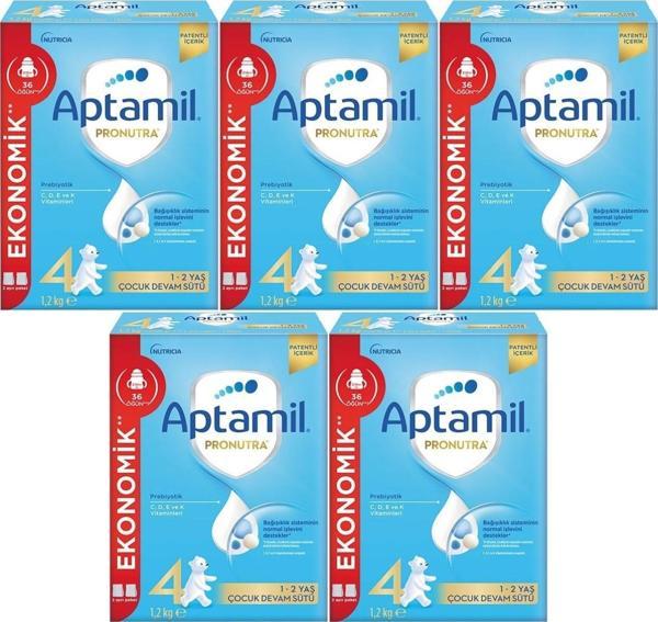 Nutrıcıa Aptamil Pronutra 1200GR Devam Sütü No:4 (1-2 Yaş) (5 Li Set) - Image 1