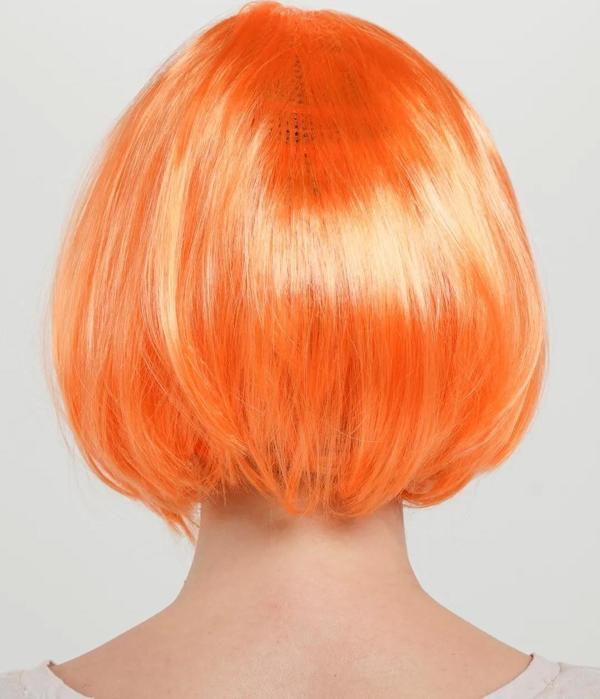 NessiWorld Turuncu Renk Parti Peruğu Küt Saç - Image 1