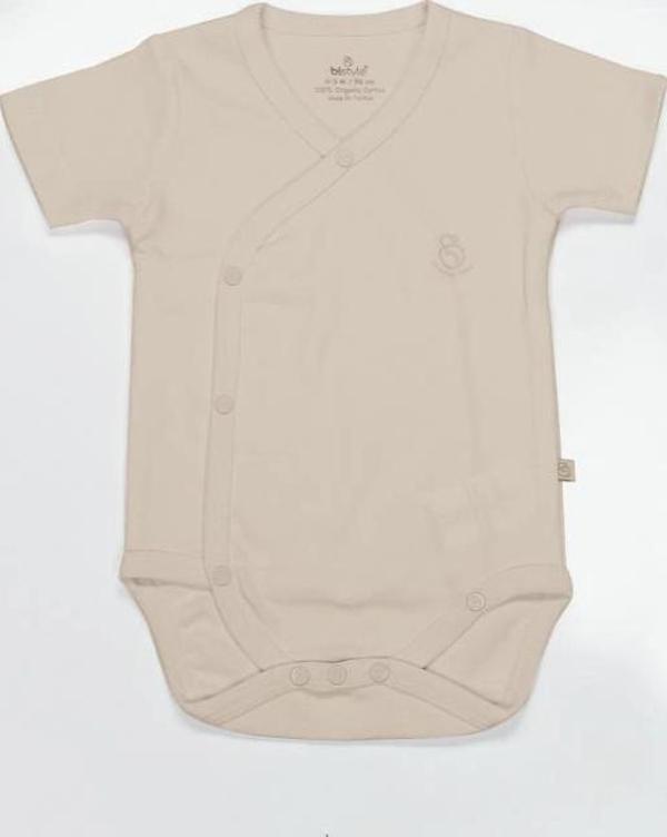 Nessiworld Bistyle Organik Natural Basic Style Kruvaze Yarım Kol Body BS17101 Bej - Image 1