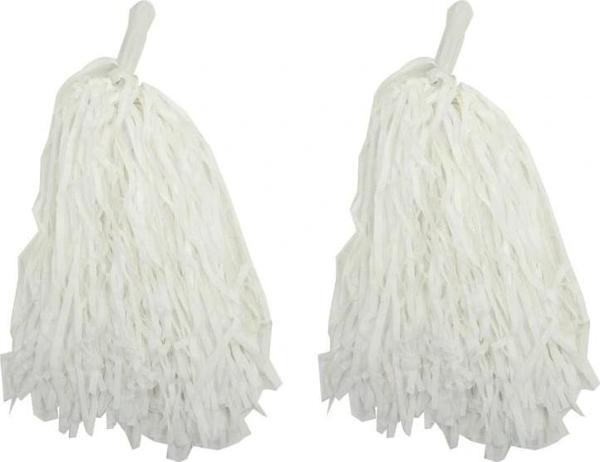 NessiWorld 1 Çift ( 2 Adet ) Beyaz Renk 23 Nisan Gösteri Ponponu - Image 1