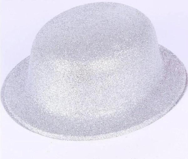 NessiWorld Gümüş Renk Yuvarlak Simli Plastik Parti Şapkası - Image 1