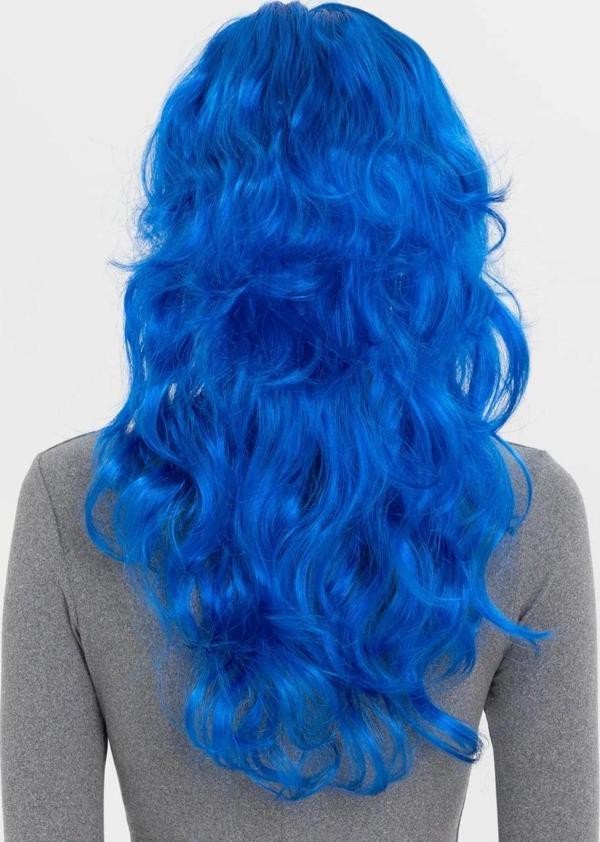 Nessiworld Mavi Renk Uzun Dalgalı Parti Peruğu - Image 1