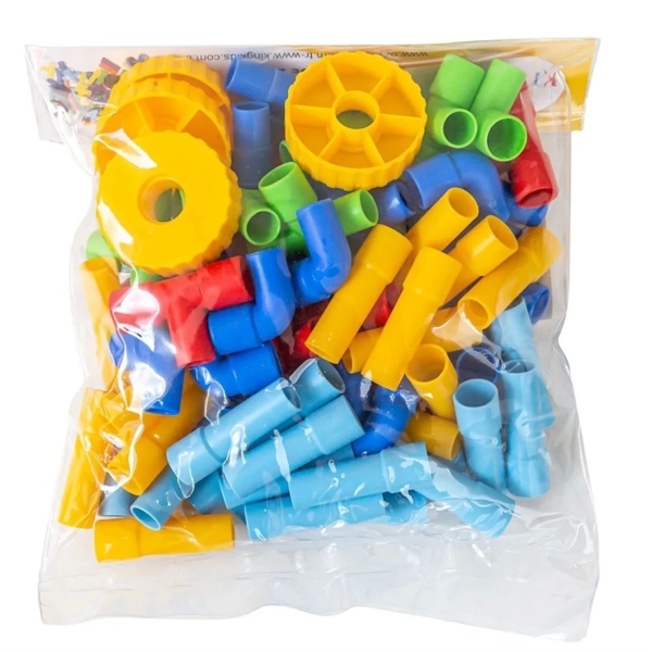 Öğretici Oyuncak King Kids Tekerlekli Boru Lego 72 Parça Kız Erkek Çocuk Eğiticil - Image 1