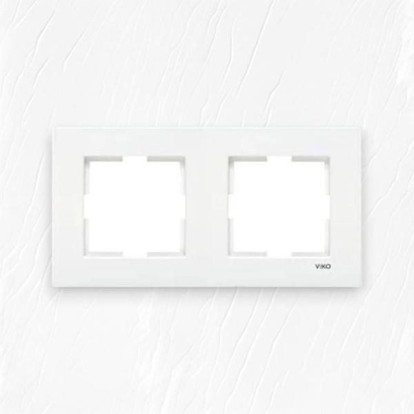 Viko Karre Beyaz İkili Çerçeve - Image 1