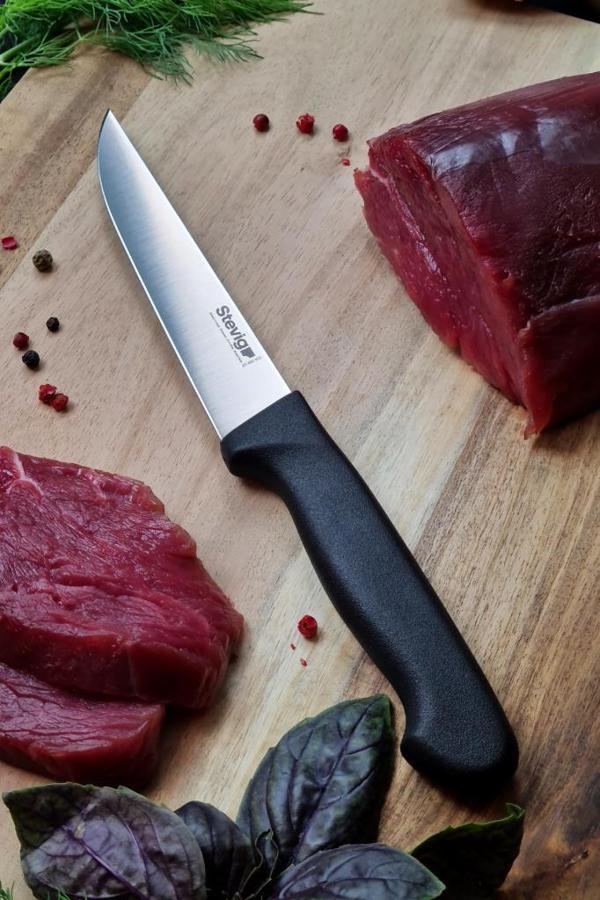 Stevig Solid Sebze ve Mutfak Bıçağı Siyah 12,5 cm ST-400.003 - Image 1