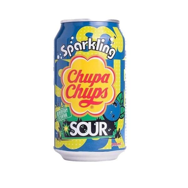 Chupa Chups Sour Blueberry Flavour - Ekşi Yaban Mersini Aromalı Gazlı İçecek 345 ml - Image 1