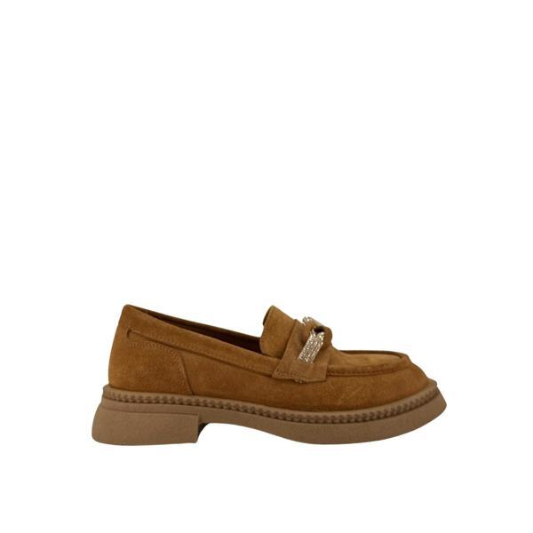 Albini 26101906S Taba Süet Deri Kadın Loafer Ayakkabı - Image 1