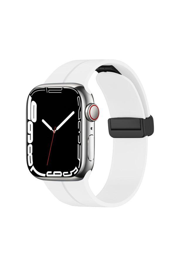 Base Dijital Watch 42Mm Uyumlu Krd-84 Uyumlu Zore Kordon Beyaz - Image 1