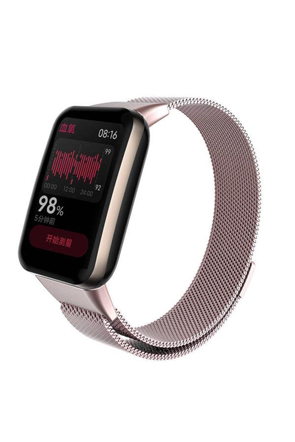 Kılıftech Xiaomi Mi Band 7 Pro Zore Krd-01 Metal Kordon-Pembe - Image 1