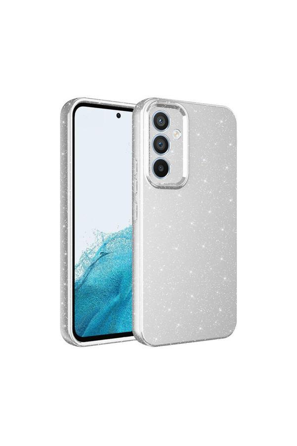 Kılıftech Galaxy S24 Kılıf Kamera Korumalı Simli Lüks  Koton Kapak - Image 1