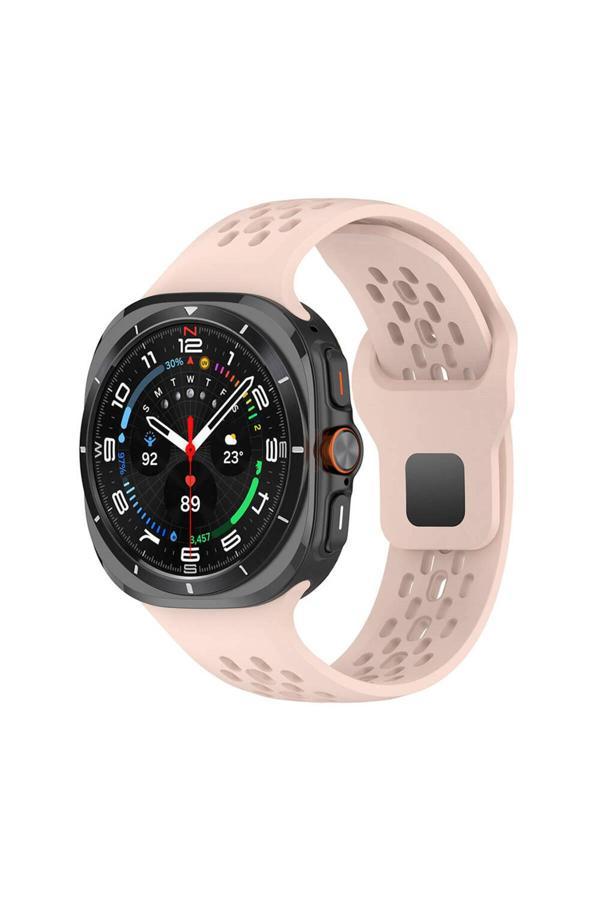 Kılıftech Galaxy Watch Ultra 47Mm Zore Krd-119 Delikli Tasarım Silikon Kordon-Pembe - Image 1