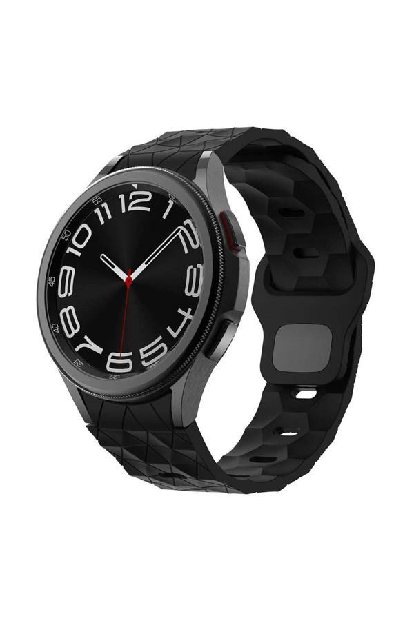 Kılıfda Kılıf Galaxy Watch 6 40Mm Zore Krd-116 20Mm Futbol Desenli Spor Tasarımlı Silikon Kordon-Siyah - Image 1