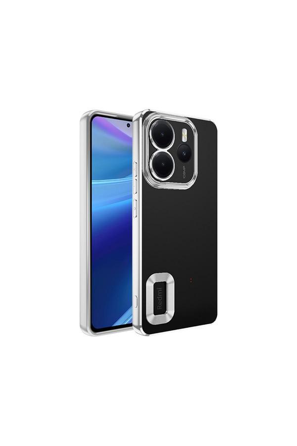 Kılıftech Redmi Note 14 4G Kılıf Kamera Korumalı Logo Gösteren Kth Omega Kapak - Gümüş - Image 1