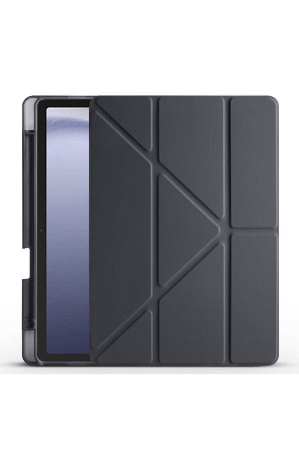 Kılıftech Galaxy Tab A9 Kılıf Uyumlu Zore Tri Folding Kalem Bölmeli Standlı Kılıf-Siyah - Image 1