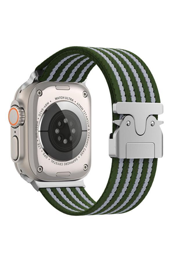 Riseofglc Watch 49Mm Zore Krd-133 Naylon Kumaş Hasır Örgülü Kordon - Yeşil - Image 1
