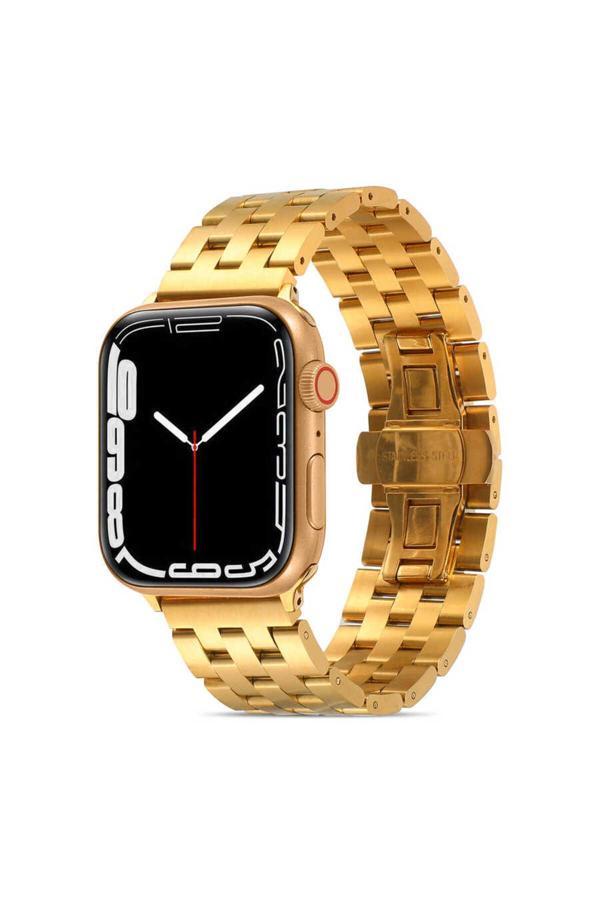 Haktan Kılıf Watch 44Mm Uyumlu Krd-20 Metal Zore Kordon-Gold - Image 1