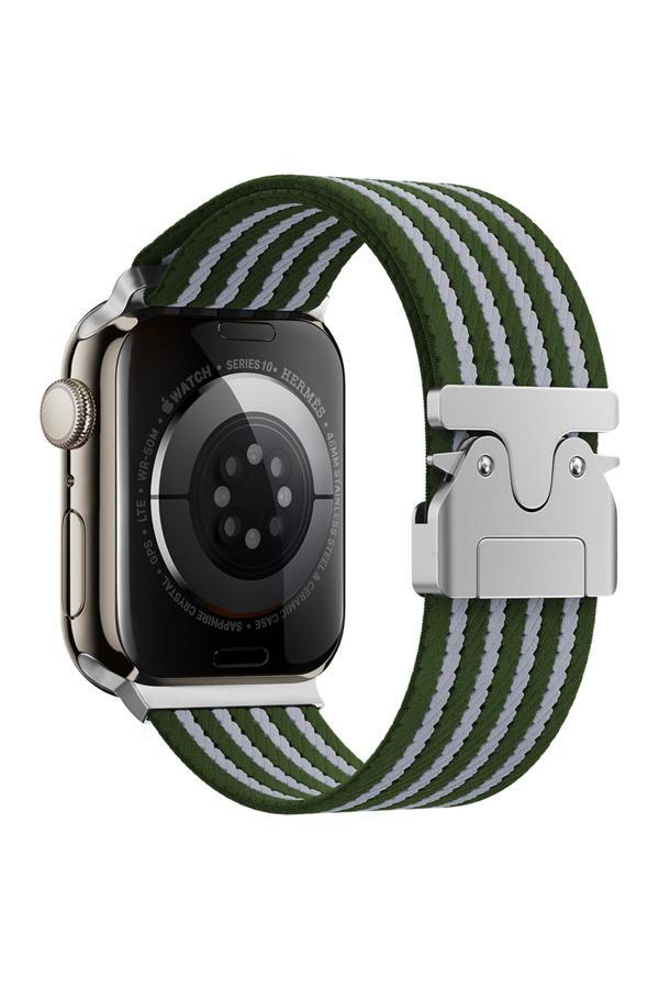 Riseofglc Watch 10 46Mm Zore Krd-133 Naylon Kumaş Hasır Örgülü Kordon - Yeşil - Image 1