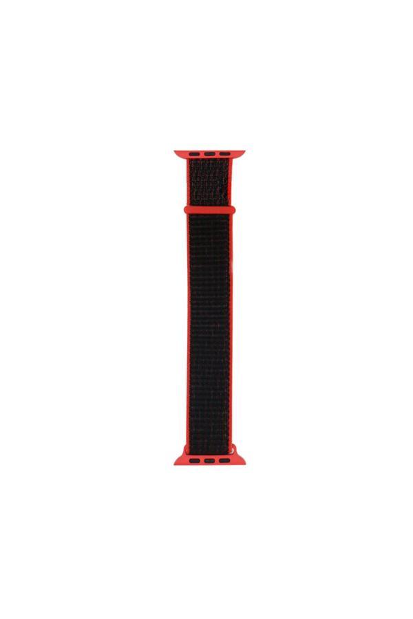 Kılıftech Watch Ultra 49Mm Kordon Band-03 Serisi Hasır Strap Kayış-Kırmızı-Siyah - Image 1
