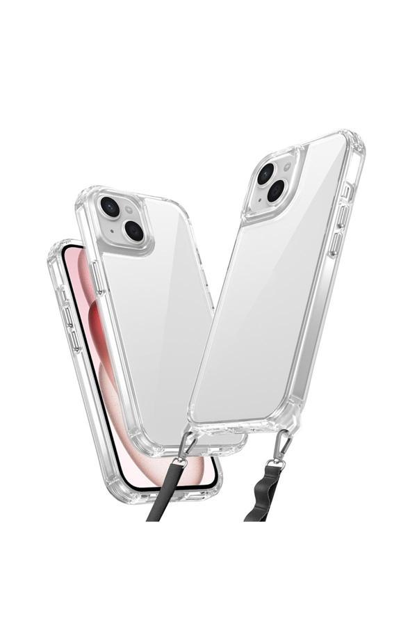 Avid Diva İphone 15 Kılıf Aihttgli Takılabilir Askı Aparatlı Zore Snap Silikon Kapak-Şeffaf - Image 1