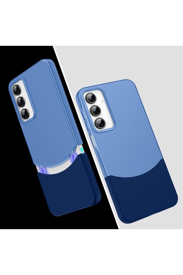 Zore Galaxy A35 Kılıf Mıknatıslı Emp Duble Kapak - Lacivert - Image 1