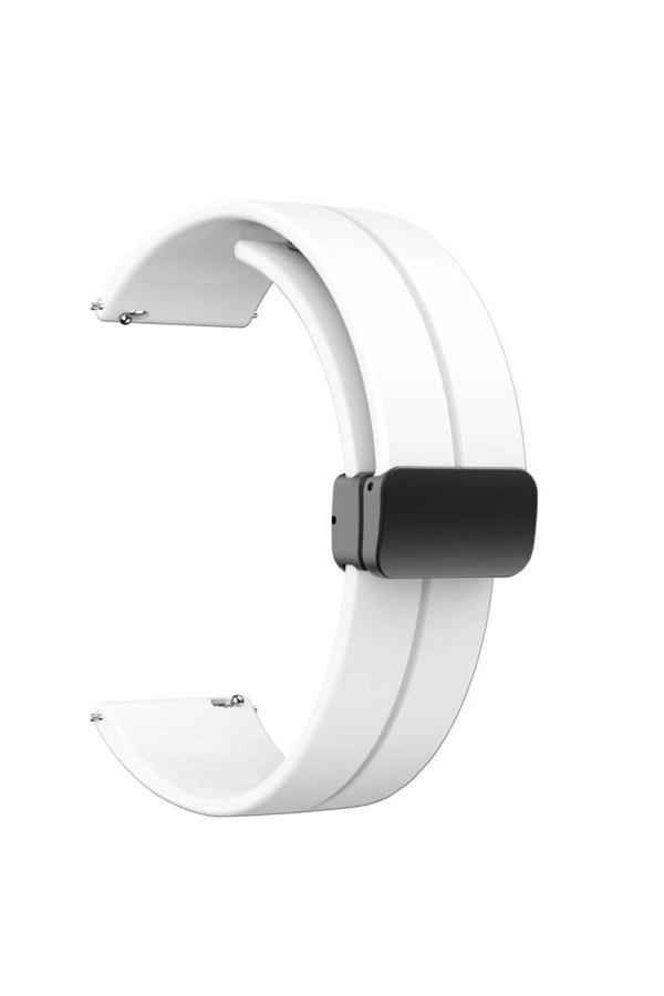 Gng Home Samsung Gear S2 Uyumlu Krd-84 20Mm Silikon Kordon (Beyaz) - Image 1
