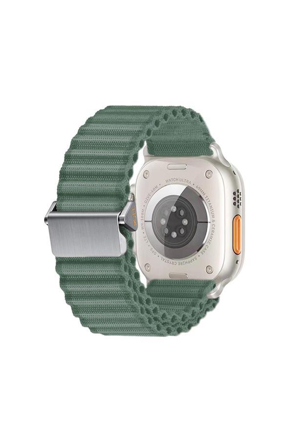 Zore Watch 42Mm Uyumlu Krd-123 Naylon Kumaş Hasır Örgülü Kordon-Yeşil - Image 1