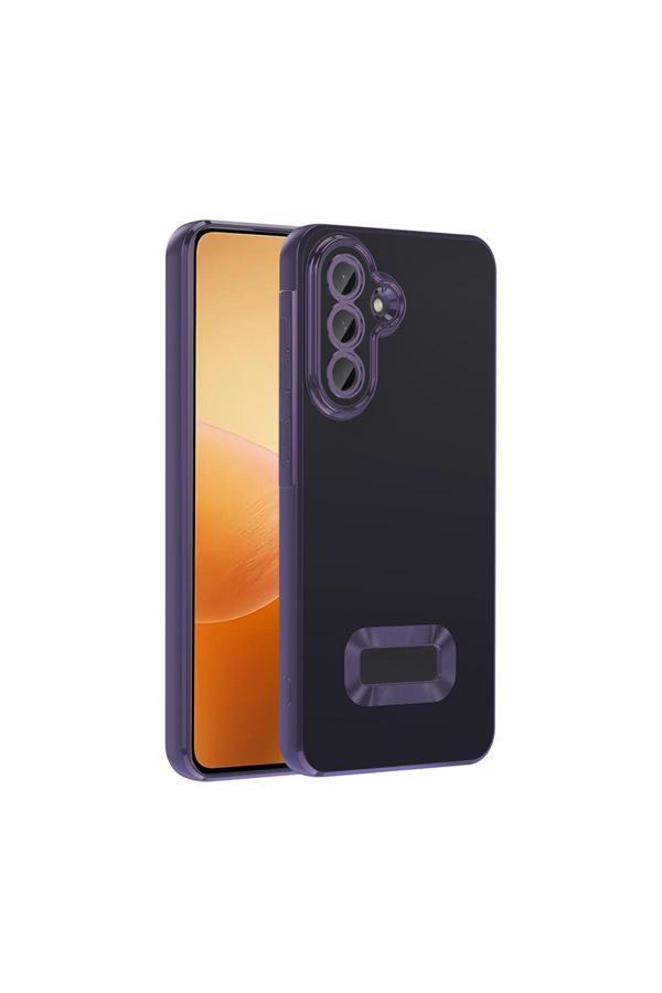 Kılıftech Galaxy A56 Kılıf Kamera Korumalı Logo Gösteren Kth Omega Kapak - Derin Mor - Image 1
