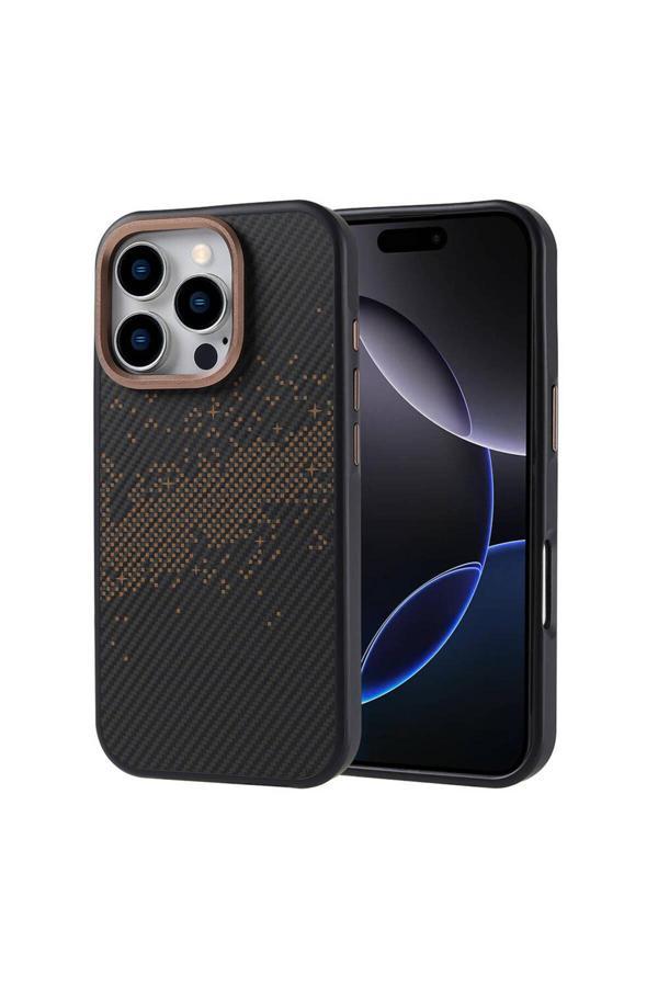 Kılıftech İphone 16 Pro Uyumlu Magsafe Şarj Özellikli Karbon Fiber Tasarımlı Zore Vave Kapak - Image 1