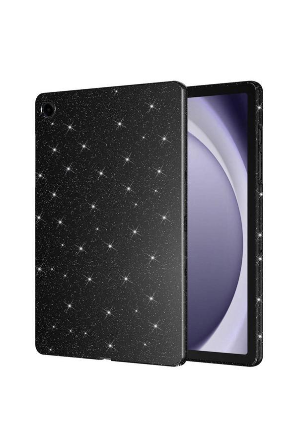 Kılıftech Galaxy Tab S9 Fe Simli Parlak Görünümlü Uyumlu Zore Tablet Koton Kılıf-Siyah - Image 1
