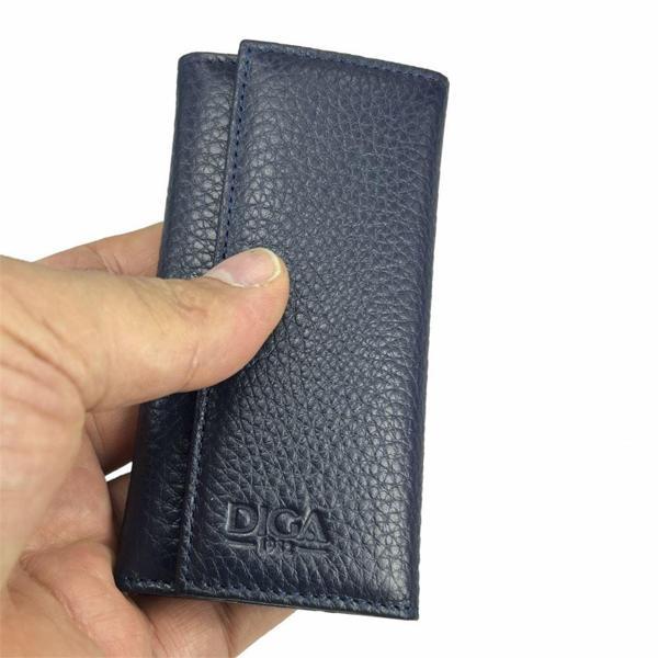 Hakiki Deri Organizer Dikey Anahtarlık Lacivert - Image 1