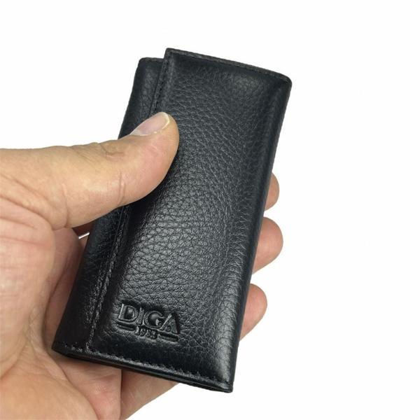 Hakiki Deri Organizer Dikey Anahtarlık Siyah - Image 1
