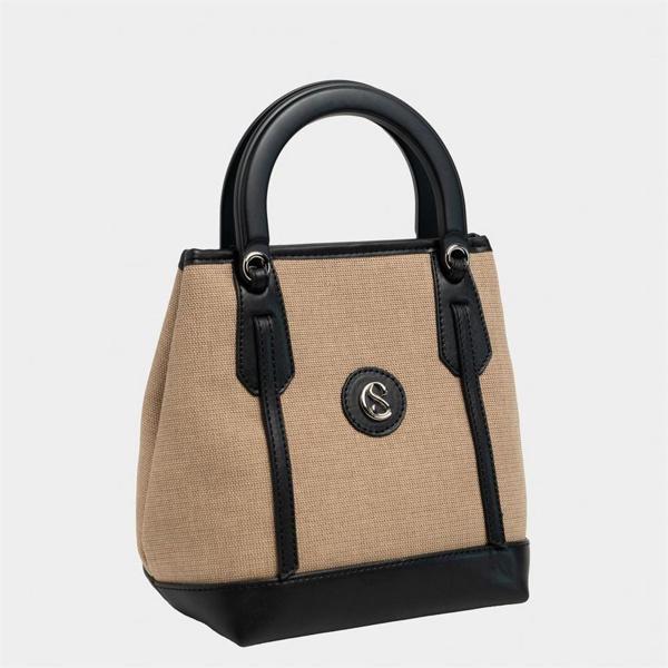 Classy Mini Keten Kadın Çanta Siyah - Image 1