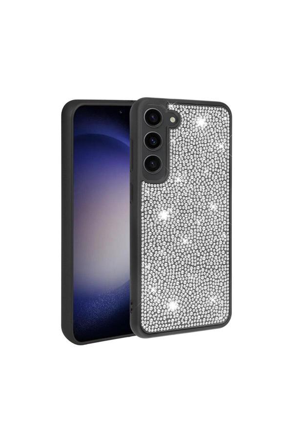 Kılıftech Galaxy S23 Plus Uyumlu Parlak Taşlı Tasarım Zore Ston Kılıf-Siyah - Image 1