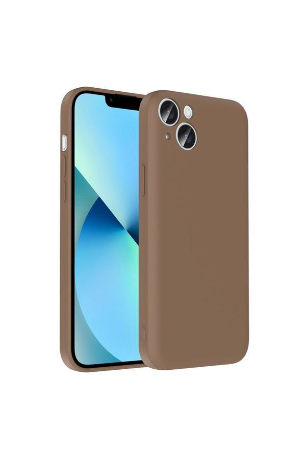 Kılıftech İphone 13 Kılıf Kamera Korumalı Kartlık Hazneli Kth Vitra Kapak - Kahverengi - Image 1