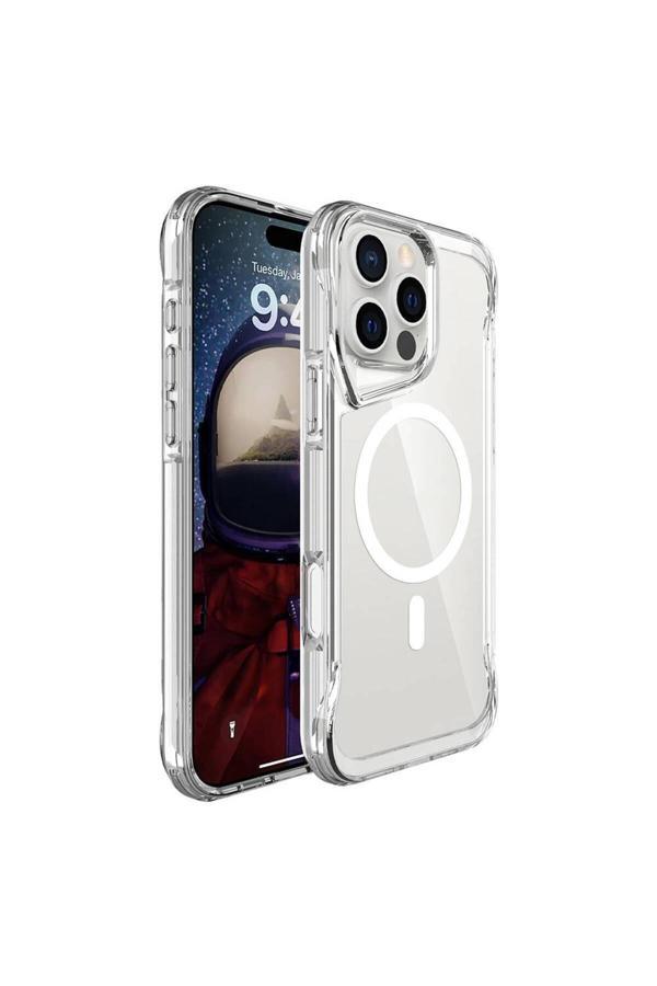 Kılıftech Apple İphone 16 Pro Kılıf Zore Magsafe Şarj Özellikli T-Max Magsafe Kapak-Şeffaf - Image 1