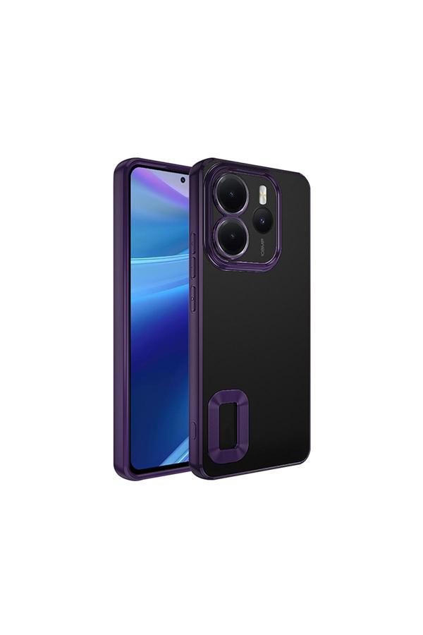 Kılıftech Redmi Note 14 4G Kılıf Kamera Korumalı Logo Gösteren Kth Omega Kapak - Derin Mor - Image 1