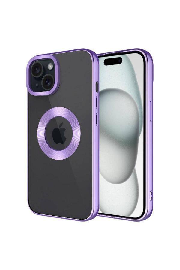 Göktuğ Aksesuar İphone 15 Uyumlu Kamera Korumalı Logo Gösteren Zore Omega Kılıf-Lila - Image 1