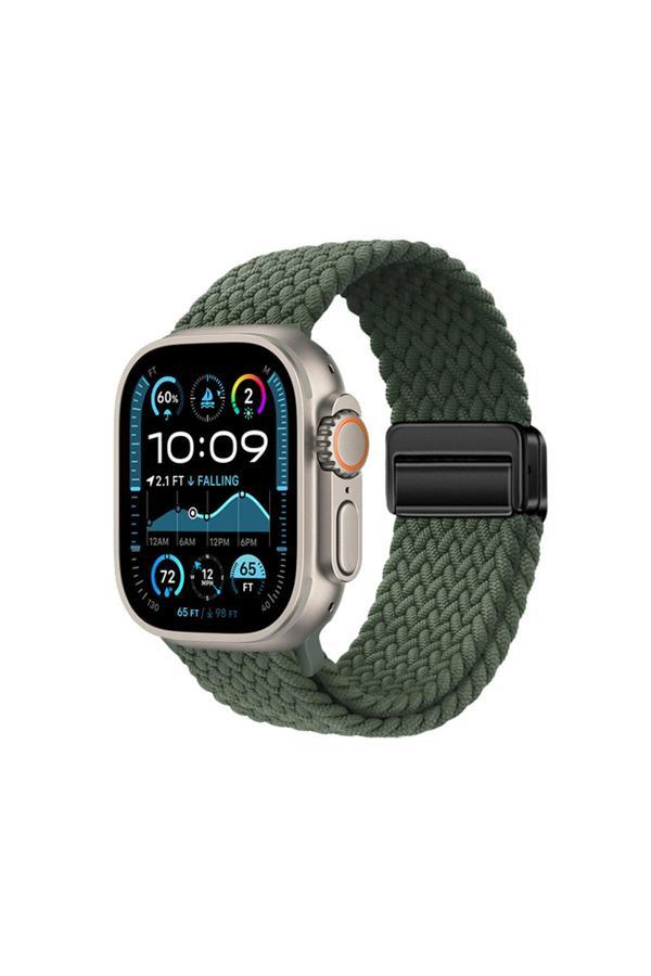 Fzd Global Watch Ultra 49Mm Fzd Krd-134 Örgü Tasarımlı Hasır Kordon Strap Kayış - Koyu Yeşil - Image 1